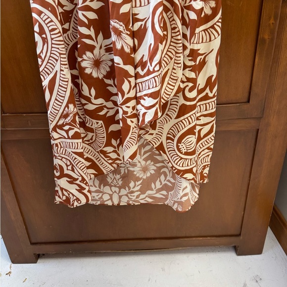 Joie silky poly tiered skirt high low hem front ruching elastic back waist SM - Picture 7 of 8